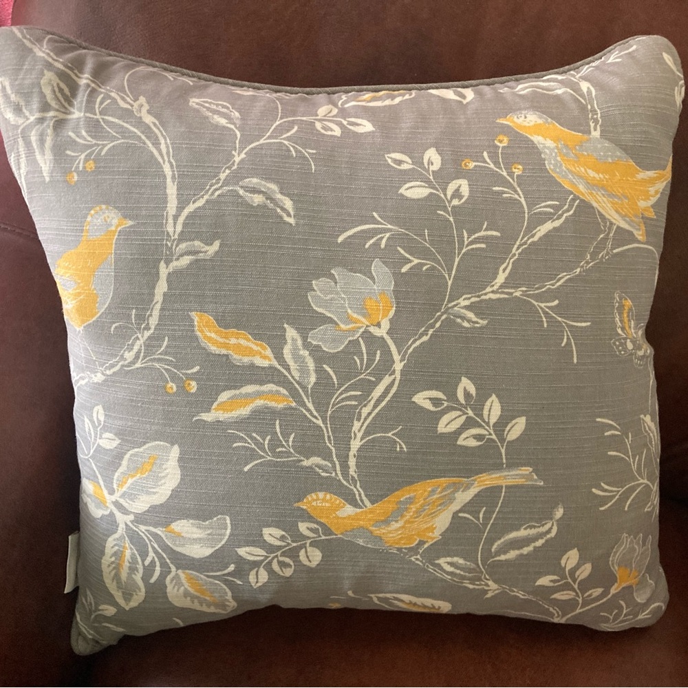 Domain throw pillow with feather insert. 18-in.